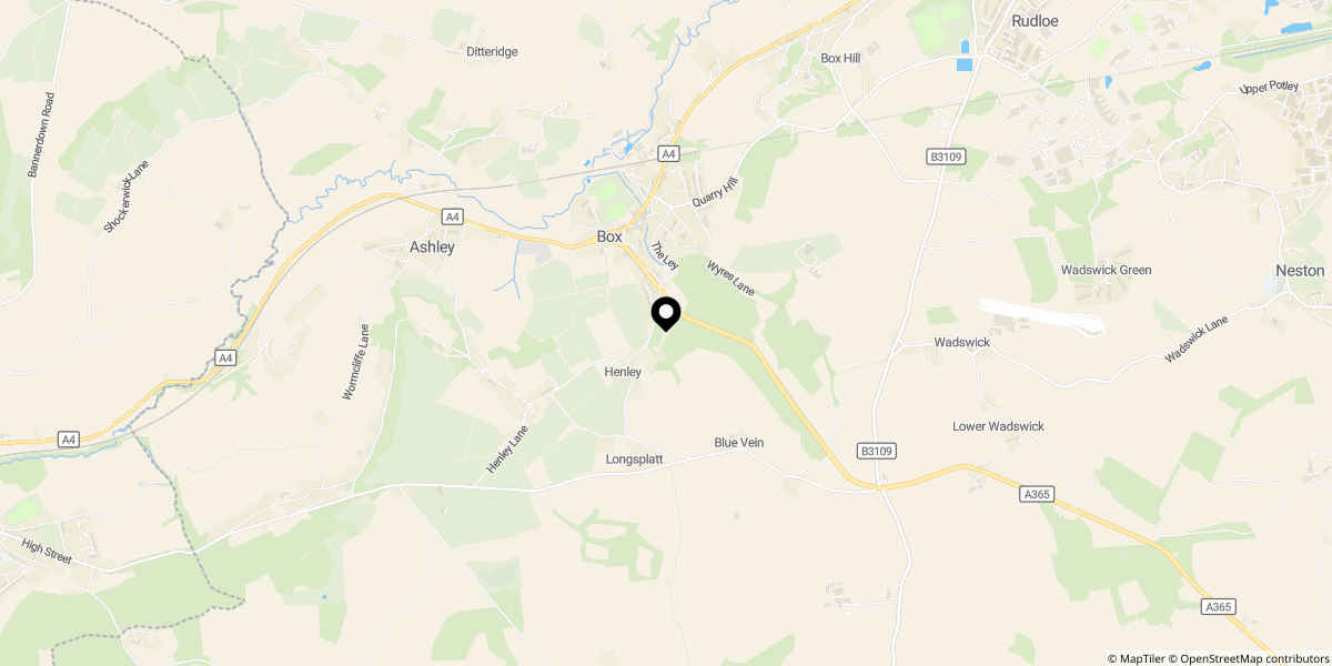 Approximate location of Clydesdale Road, Box Village