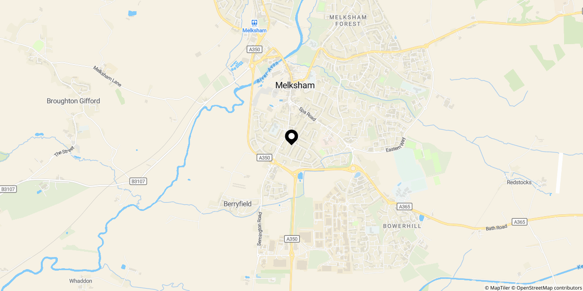 Approximate location of Sarum Avenue, Melksham