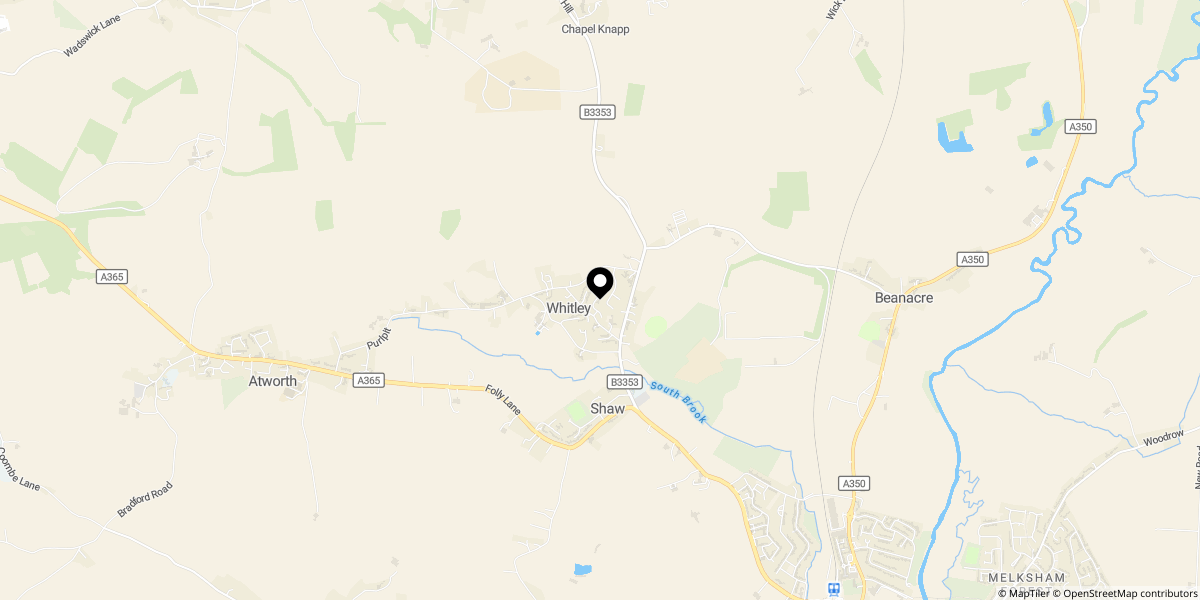 Approximate location of Middle Lane, Melksham