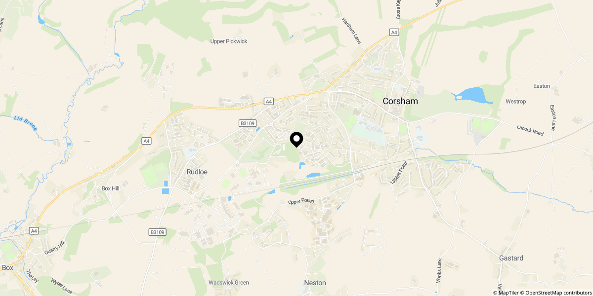 Approximate location of Cowslip Bank, Corsham