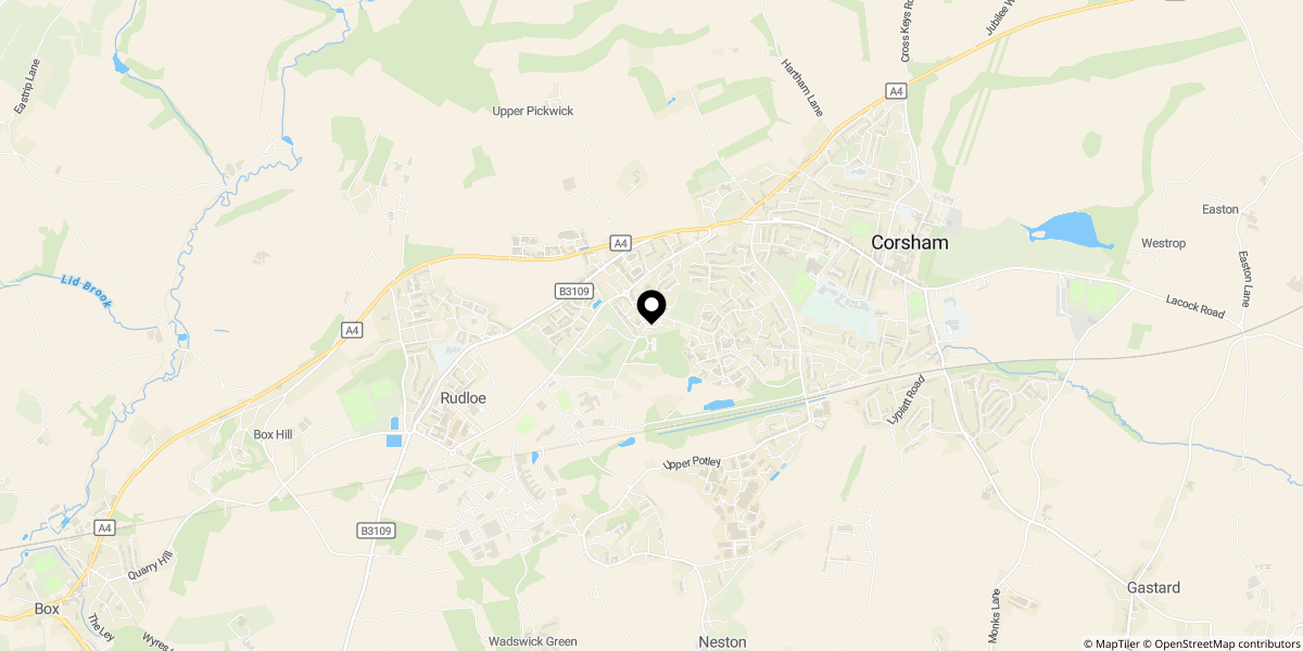 Approximate location of Limestone Drive, Corsham