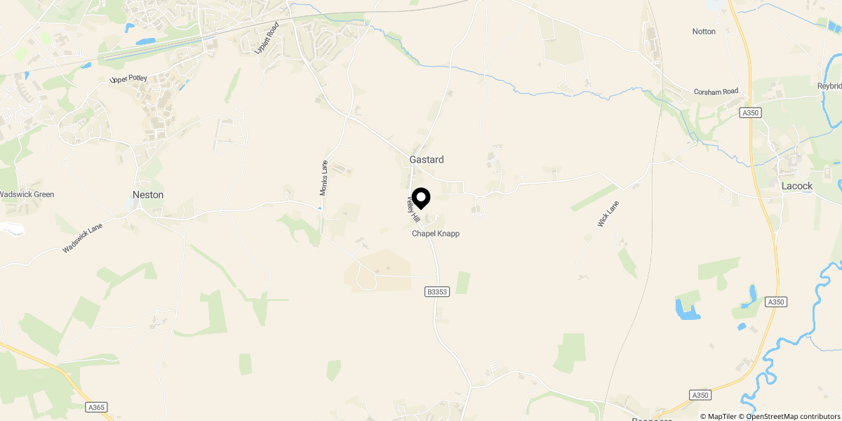 Approximate location of Chapel Knapp, Corsham