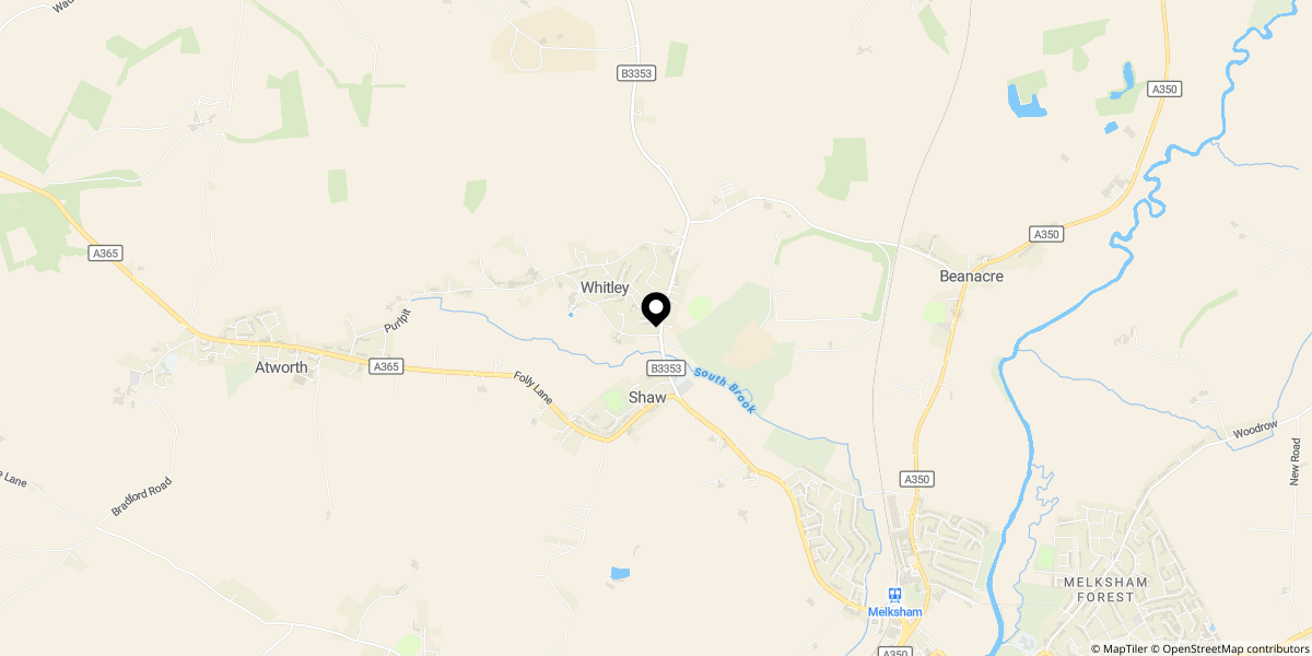 Approximate location of Middle Lane, Whitley