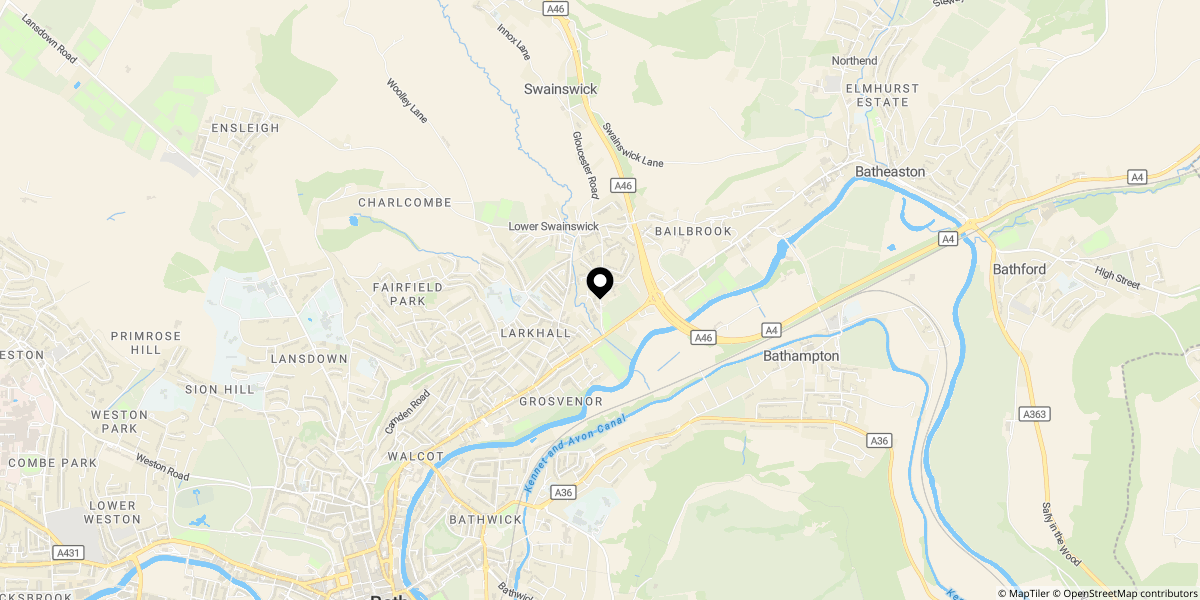Approximate location of Lambrook Court, Bath