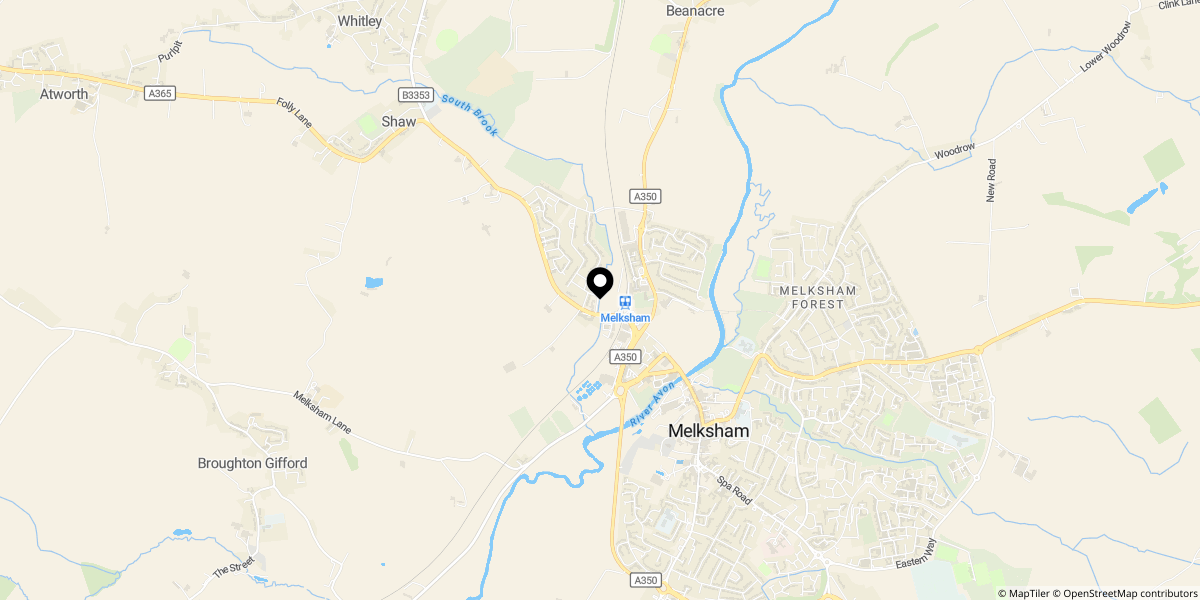 Approximate location of Shurnhold, Melksham