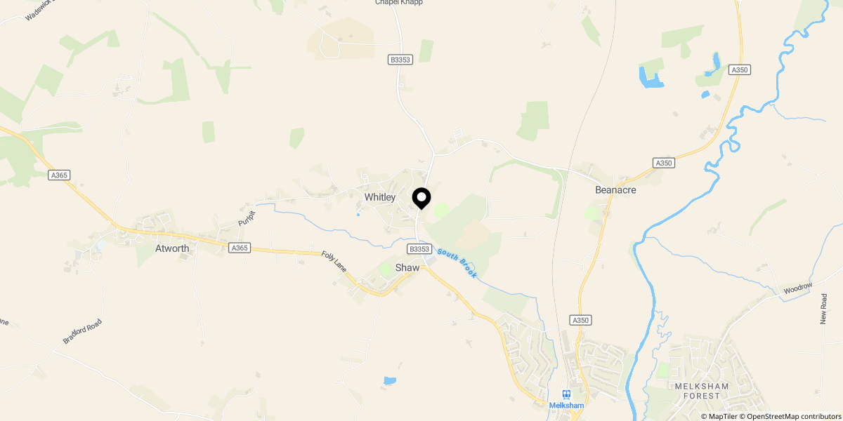 Approximate location of Corsham Road, Whitley