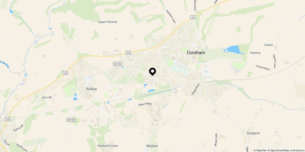 Approximate location of Freestone Way, Corsham