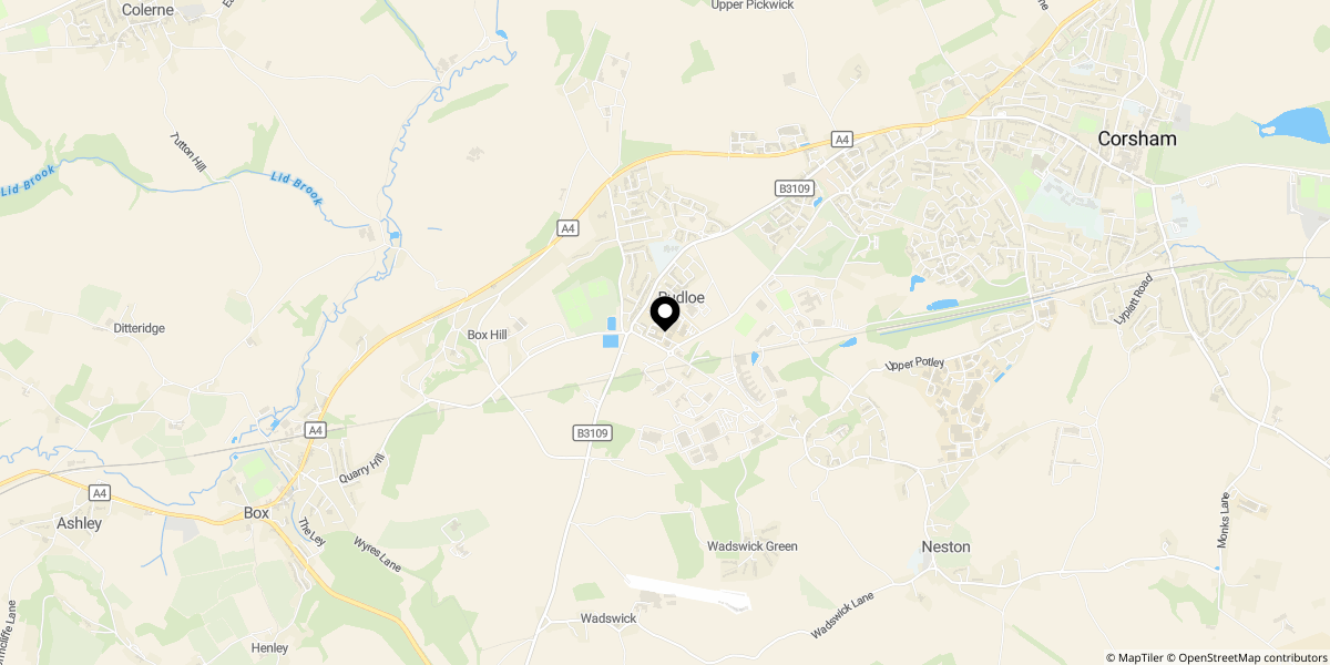 Approximate location of Clift Close, Rudloe