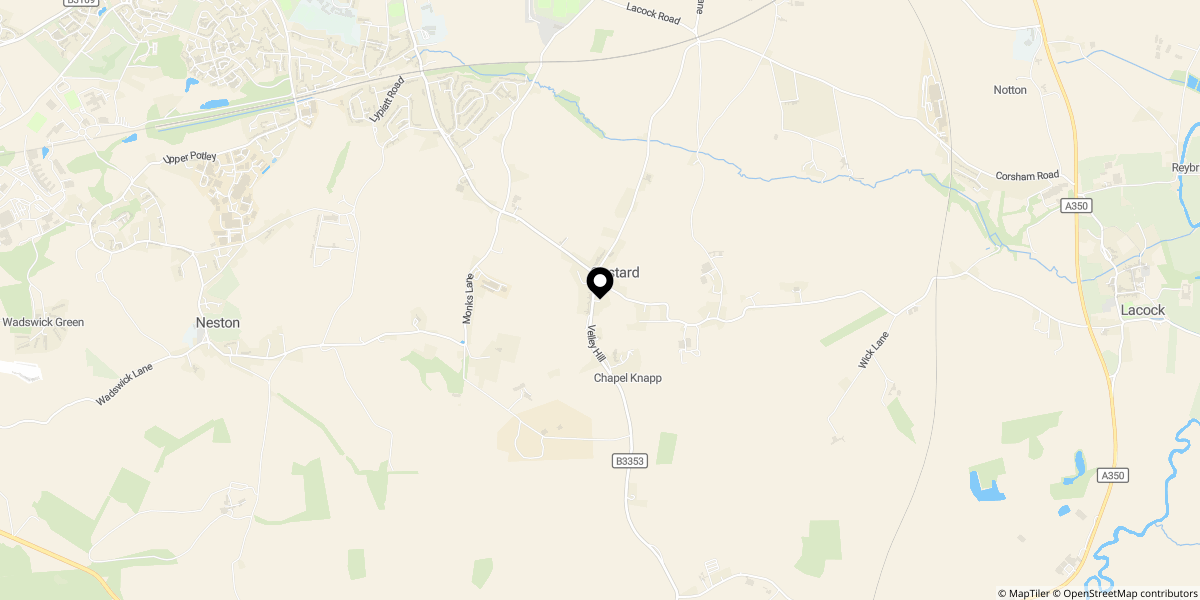 Approximate location of Gastard, Corsham