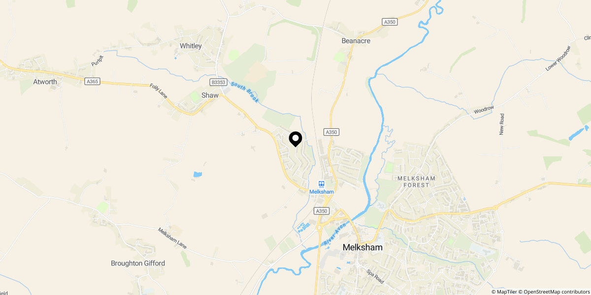 Approximate location of Teachers Way, Melksham