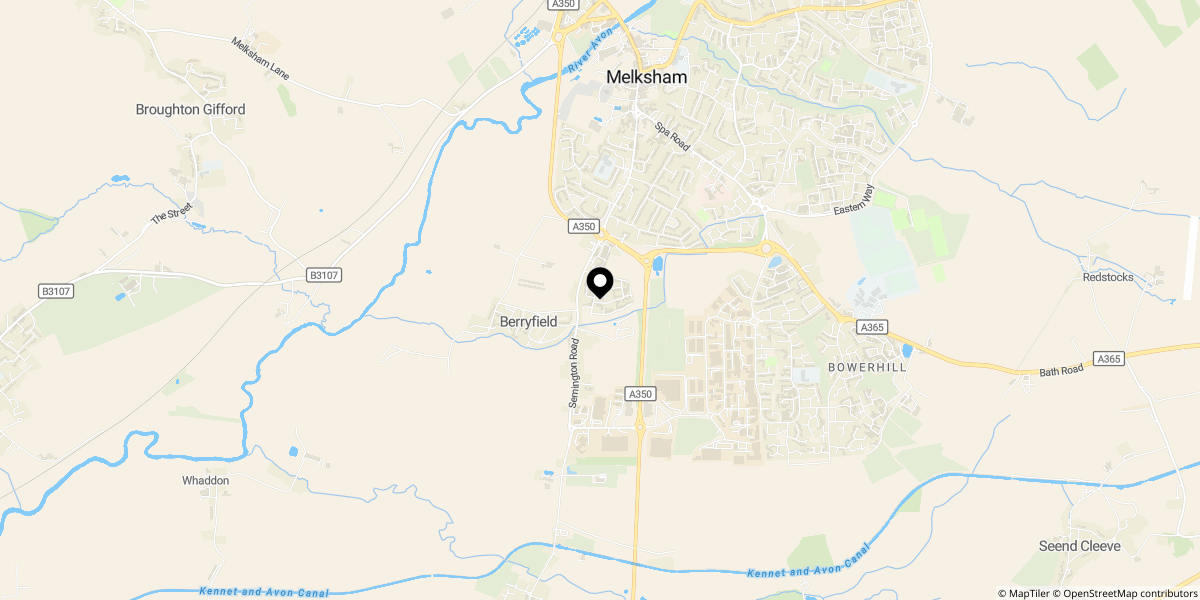 Approximate location of Semington Road, Melksham